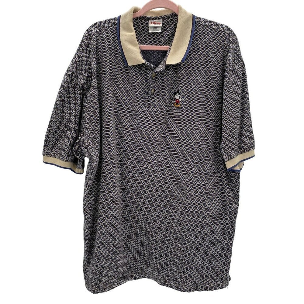 The Disney Store Navy/Tan Polo Shirt Men's Size XXL